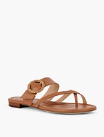 Gia Buckle Soft Nappa Leather Sandals