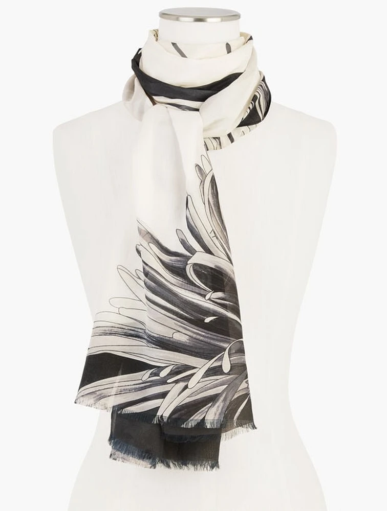 Chrysanthemum Blooms Oblong Scarf