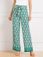 Damask Bouquet Wide Leg Pants