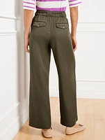 Belted Wide Ankle Pants