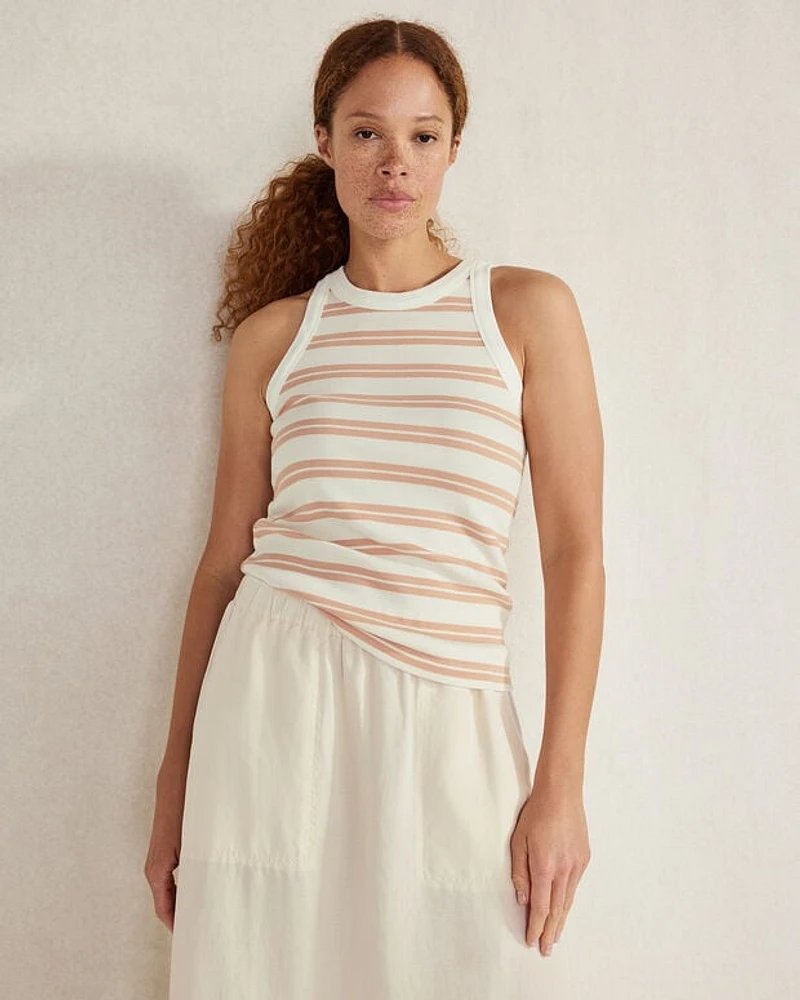 Essential Organic Cotton Striped Racerback Tank