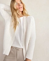 Organic Cotton Ottoman Stitch Cardigan