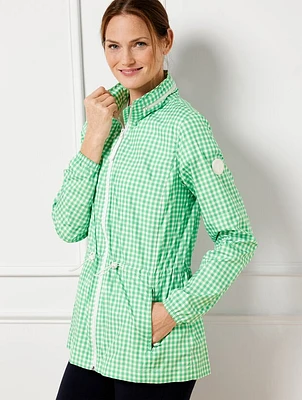 Packable Hooded Jacket - Gingham