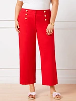 Cotton Slub Sailor Crop Pants