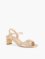 Cayden Metallic Nappa Block Heel Sandals