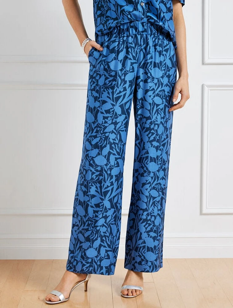 Wide Leg Pants - Placed Vines