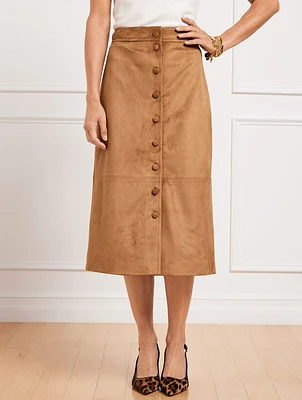 Faux Suede A-Line Skirt