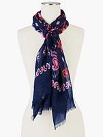 Ikat Paisley Oblong Scarf