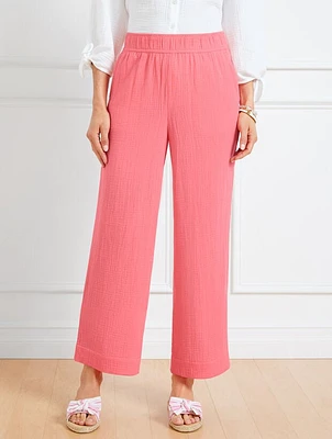 Airy Gauze Wide Leg Pants