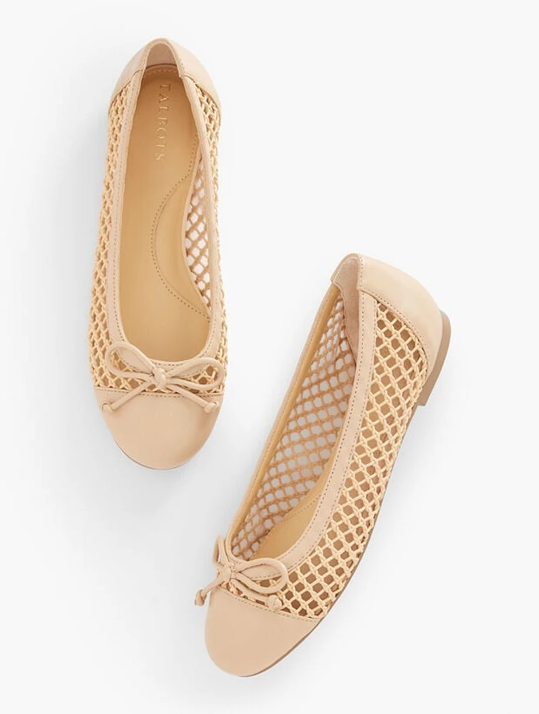 Blair Cap Toe Woven Ballet Flats