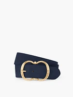 Suede Double Buckle Belt