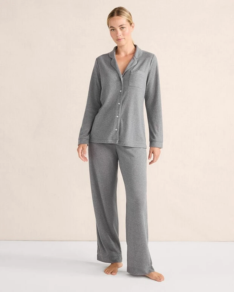 Marled Knit Pajama Set