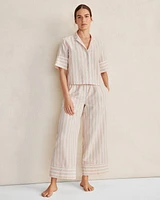 Organic Cotton Linen Striped Pajama Pants