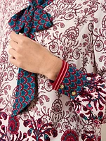 Tie Neck Soft Top - Damask Border