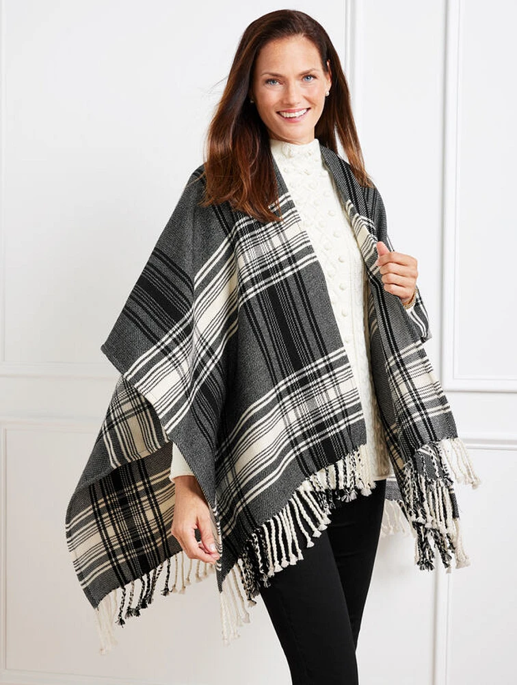 Woven Plaid Ruana