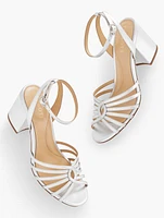 Beatrice Twist Leather Sandals - Metallic