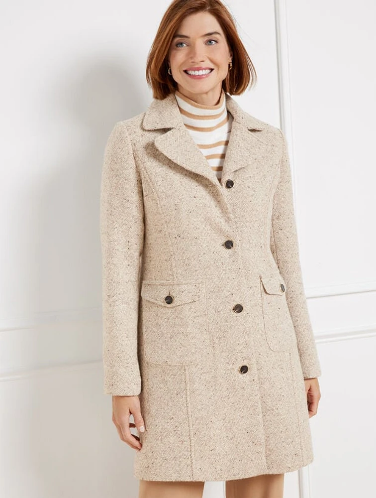 Wool Blend Donegal Coat