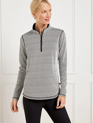 Jacquard Half-Zip Pullover - Diamond Geo