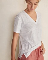 Linen Jersey V-Neck Tee