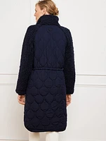 Quilted Sherpa Long Jacket