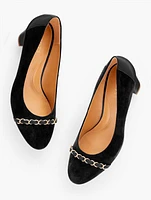 Ellery Chain Block Heel Pumps