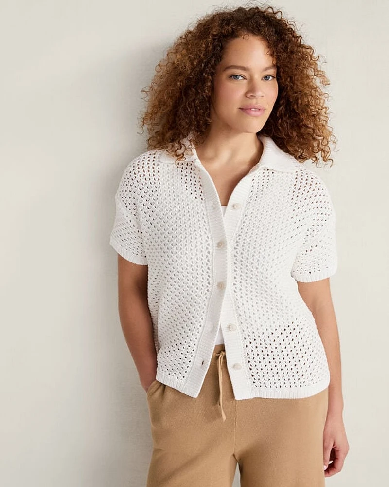 Organic Cotton Knot Stitch Cardigan