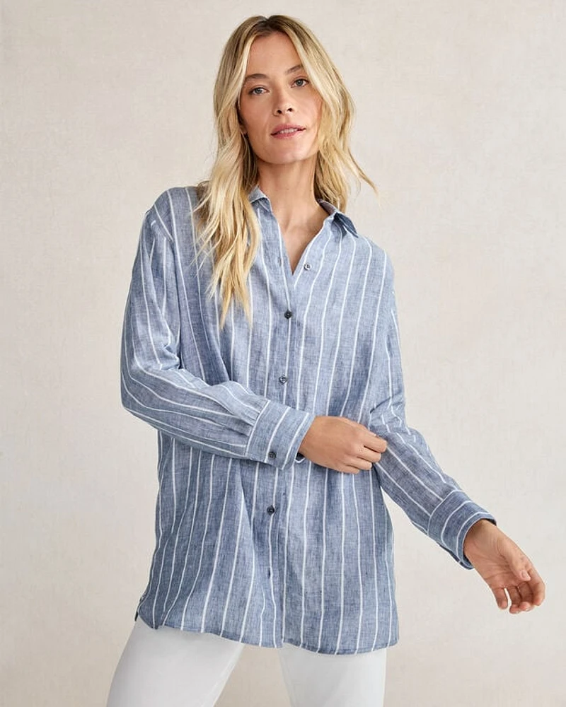 Linen Striped Oversized Shirt