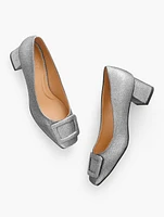 Carlye Buckle Pumps - Textured Lamé