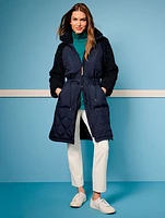 Quilted Sherpa Long Jacket