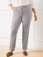 Velveteen Straight Leg Pants - Curvy Fit