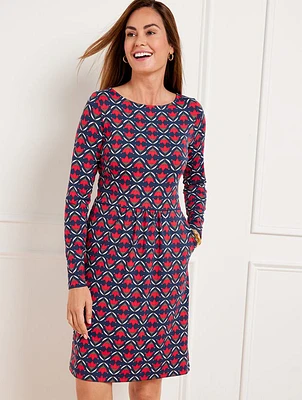 Effortless Jersey A-Line Dress - Ditsy Flip