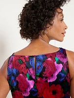 Satin Cowl-Neck Dress - Wrapped Floral