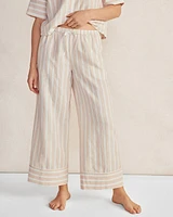 Organic Cotton Linen Striped Pajama Pants