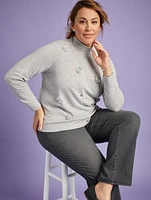 Embellished Mockneck Sweatshirt