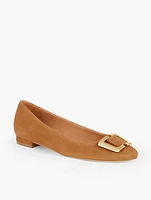 Sutton Suede Buckle Flats