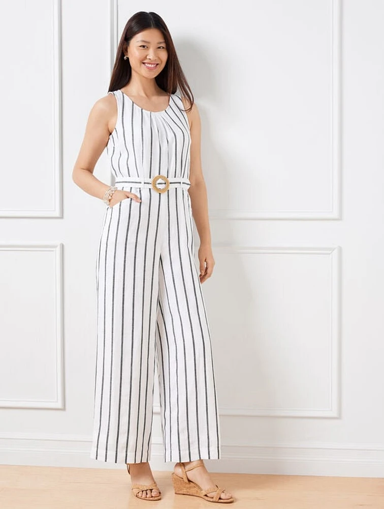 Linen Cotton Jumpsuit - Hammock Stripe