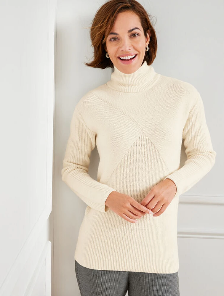 Mixed Stitch Mockneck Sweater