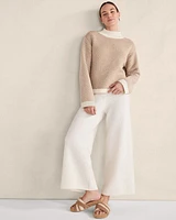 Merino Cashmere Herringbone Mockneck Sweater