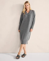 Cashmere V-Neck Sweater Dress