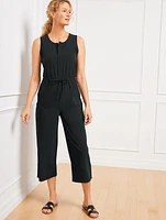 Lightweight Woven Stretch Wide Leg Jumpsuit