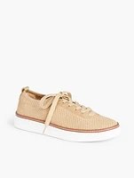 Brittany Knit Lace Up Sneakers - Metallic