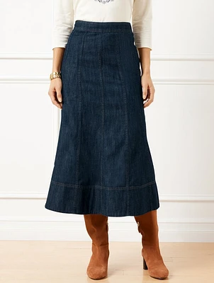 Denim Fit & Flare Skirt - Harbor Wash