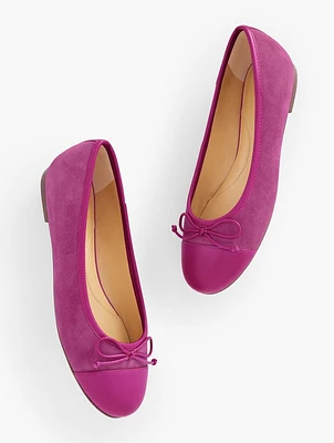 Blair Cap Toe Ballet Flats - Suede