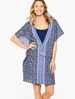 Aqua Club Embroidered Caftan Cover-Up