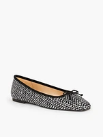 Tinsley Bow Leather Ballet Flats - Ocelot