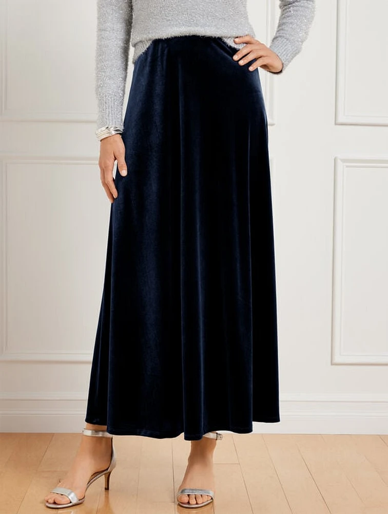 Velvet Maxi Slip Skirt