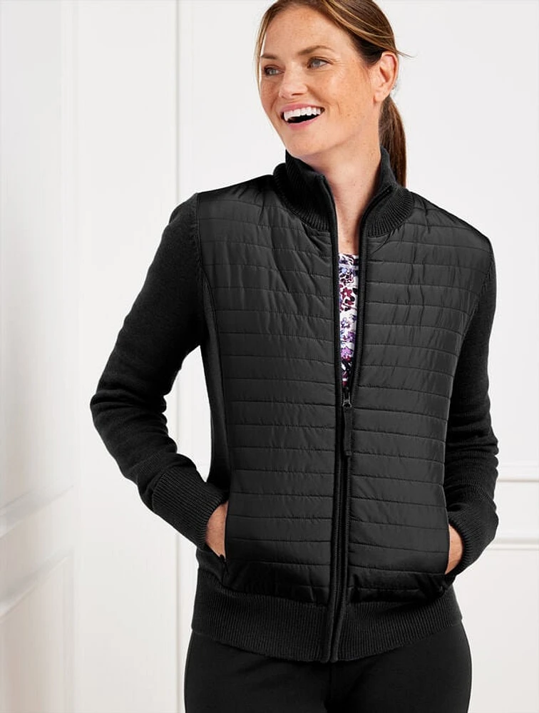 Coolmax® Quilted Sweater Jacket