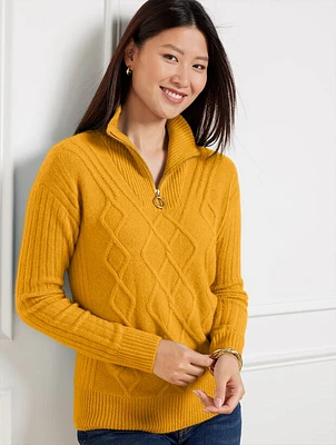 Cable Knit Half-Zip Sweater