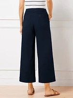 Cotton Slub Sailor Crop Pants