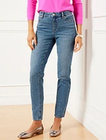 Crystal Embellished Slim Ankle Jeans - Harlow Wash